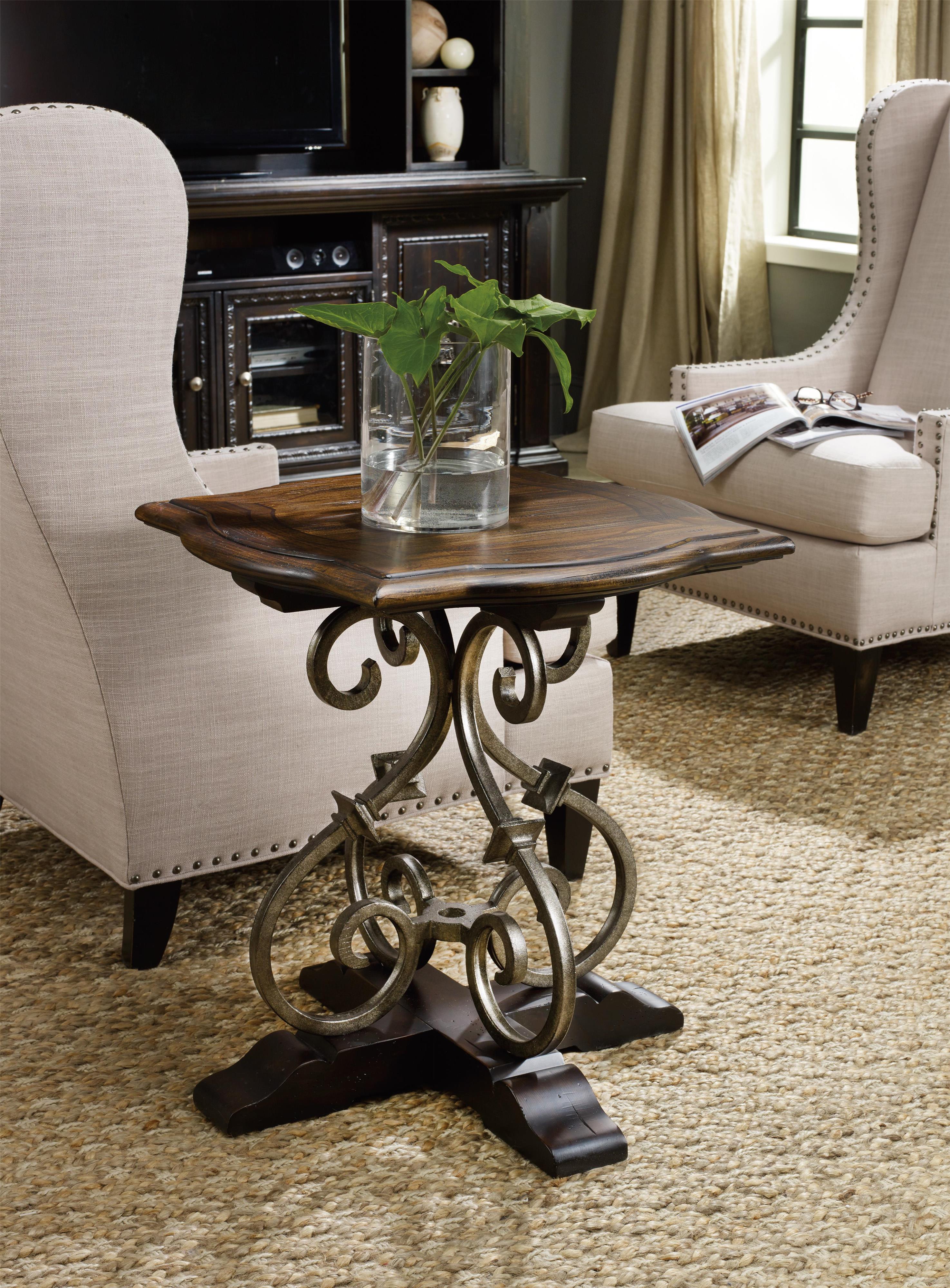 Hooker Furniture Treviso Lamp Table with Wrought Iron Accents